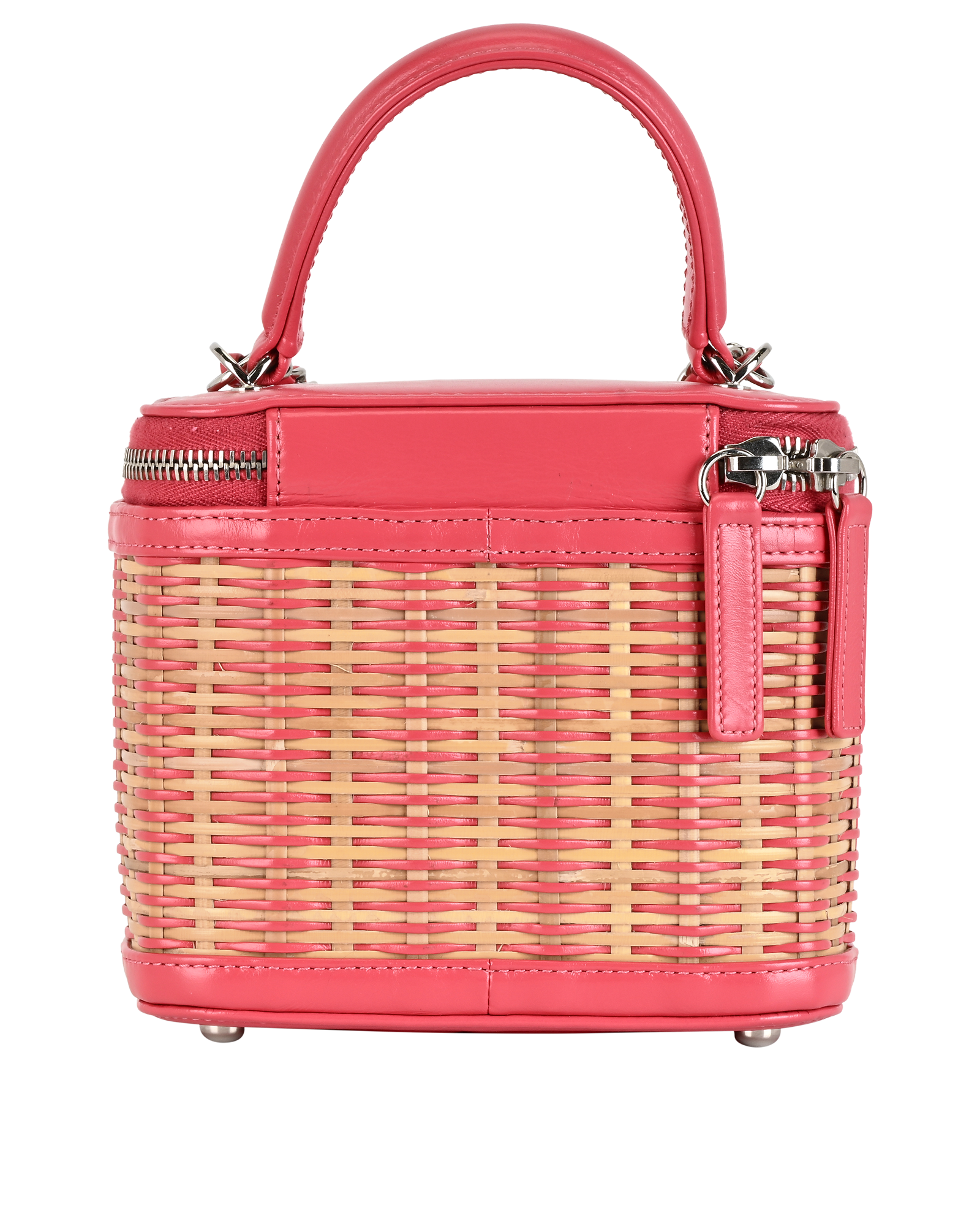 Take Away Vanity Case, &pound;2,800, Handbags, Beige/Pink, Leather/Raffia, Back view